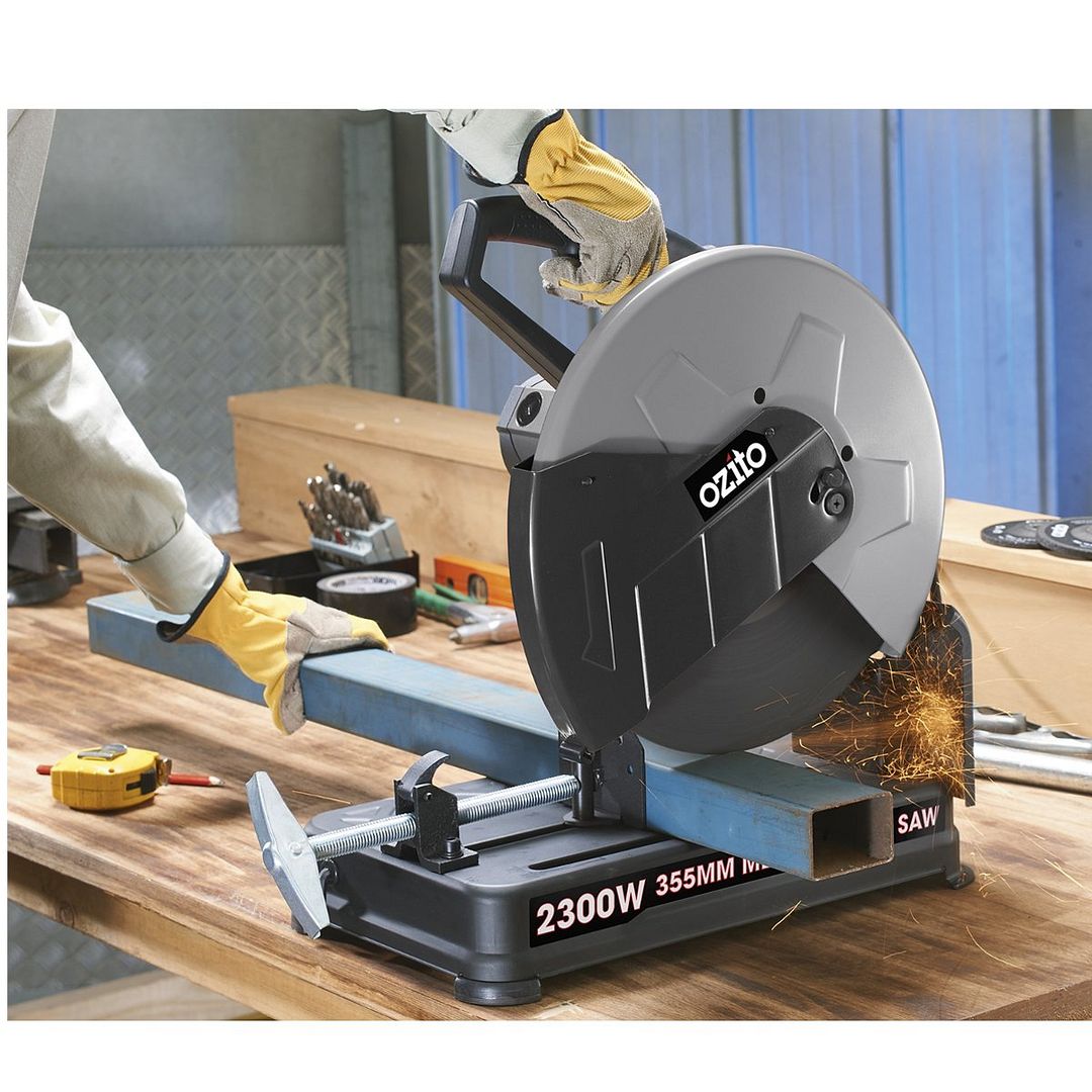 350mm Metal Chop Saw Plus 3 x Klingspor A330 Cutting Discs!! Metal Cut